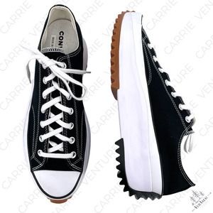 Converse Run Star Hike Low Black White Gum Canvas Platform Sneakers Unisex M 12